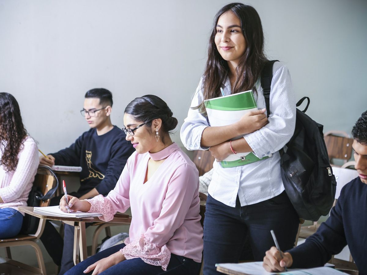 High school students working at their desks